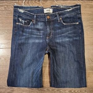 PAIGE Women's Straight Leg Jeans - Dark Blue